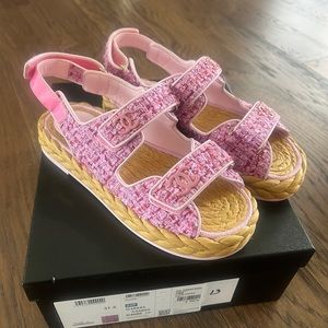 Chanel Dad Sandals Size 37.5 Pink